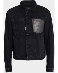 DSquared² - Jean Jacket With Leather Pocket - Lyst