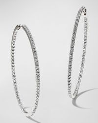 Memoire - 18k White Gold & Diamond Infinity Hoop Earrings, 2.0 Tdcw - Lyst