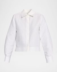 Dice Kayek - Pleated Cotton Poplin Button-Down Shirt - Lyst
