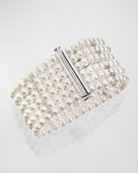 Utopia - 18K Bracelet With Diamonds And Freshwater Pearls - Lyst