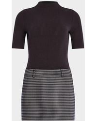 SER.O.YA - Jann Combo Mock-Neck Mini Dress - Lyst