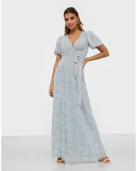 NLY EVE Puff Sleeve Gown - Blauw