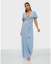 NLY EVE Puff Sleeve Gown - Blauw