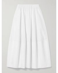 Co. - Bubble Paneled Tton-Poplin Midi Skirt - Lyst