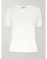 B Sides - Reversible Ribbed-Knit Cotton-Crepe T-Shirt - Lyst