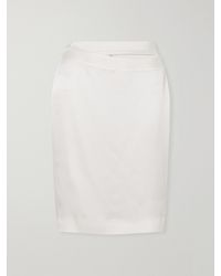 TOVE - June Cut-Out Silk-Satin Knee-Length Skirt - Lyst