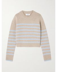 La Ligne - Pull En Laine Et Cachemire Mélangés À Rayures Mini Marin - Lyst