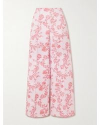 Emilia Wickstead - Daffy Paneled Floral-Print Faille Wide-Leg Pants - Lyst
