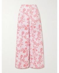 Emilia Wickstead - Daffy Hose Mit Weitem Bein Aus Faille Mit Blumenprint - Lyst