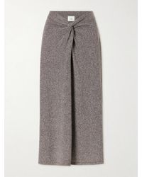 The Elder Statesman - Knotted Marl Knitted Cashmere Midi Skirt - Lyst