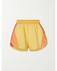 Saint Laurent - Color-Block Satin Shorts - Lyst