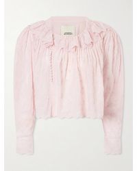 Isabel Marant - Zelly Embroidered Cotton And Silk-Blend Blouse - Lyst
