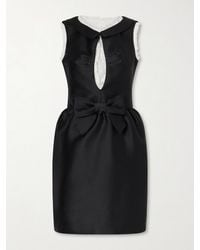 ShuShu/Tong - Bow-Detailed Silk-Trimmed Crepe Mini Dress - Lyst