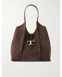 Tod's - T Timeless Medium Suede Shoulder Bag - Lyst