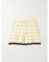 Zimmermann - Aster Crochet Cotton Shorts - Lyst