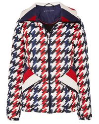 Perfect Moment Apres Duvet Houndstooth Quilted Down Ski Jacket - Blue