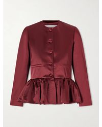 LIBEROWE - Cotton-Blend Duchesse-Satin Peplum Blazer - Lyst