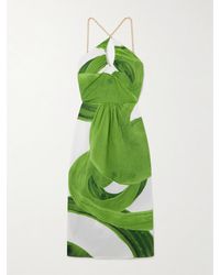 Themis Z - Artemis Golden Midikleid Aus Bedruckter Baumwolle Mit Kettendetails - Lyst