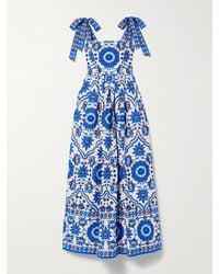 Cara Cara - Tula Pleated Printed Cotton-Poplin Maxi Dress - Lyst