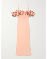 Coperni - Schulterfreies Midikleid Aus Chiffon Mit Rüschen Und Reißverschlüssen - Lyst