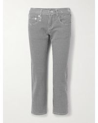 R13 - Boy Cropped Houndstooth Low-Rise Slim-Leg Jeans - Lyst