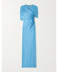 Stella McCartney - Open-Back Cape-Effect Draped Satin Gown - Lyst