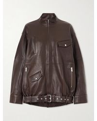 Tibi - Belted Leather Bomber Jacket - Lyst