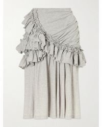 Dries Van Noten - Ruffled Cotton-Jersey Midi Skirt - Lyst
