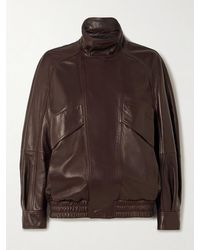 Nour Hammour - Ariste Oversized Paneled Leather Jacket - Lyst