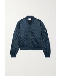 Cami NYC Deirdre Quilted Silk-charmeuse Bomber Jacket - Blue