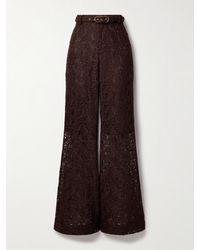 Zimmermann - Illustration Belted Guipure Lace Flared Pants - Lyst