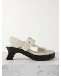 Loewe - Ease Brushed-Suede Sandals - Lyst