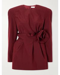 Magda Butrym - Floral-Appliquéd Cotton And Silk-Blend Mini Dress - Lyst