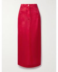 KHAITE - Lucian Pleated Silk-Organza Maxi Skirt - Lyst