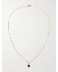 SIMUERO - Enero-Plated And Garnet Pendant Necklace - Lyst