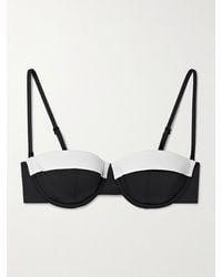 STAUD - Jo Two-Tone Underwired Balconette Bikini Top - Lyst