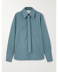 Jil Sander - Cotton-Poplin Shirt With Tie - Lyst