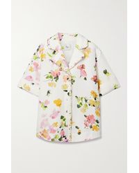 Aje. - Constance Whipstitched Floral-print Linen-blend Shirt - Lyst