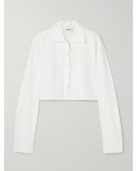 KHAITE - Jasen Cropped Oxford Shirt - Lyst