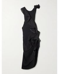 Maticevski - Satellite Wave Asymmetric Ruffled Organza-Trimmed Crepe Gown - Lyst