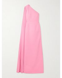 Rebecca Vallance - Odetta One-Shoulder Cape-Effect Textured-Crepe Gown - Lyst