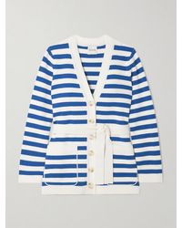 Posse - Ari Belted Striped Knitted Cardigan - Lyst