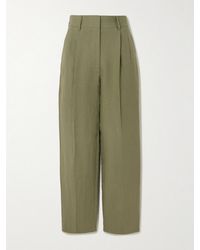 Blazé Milano - Fox Pleated Linen Straight-Leg Pants - Lyst