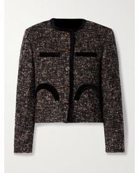 Blazé Milano - Katara Shamo Velvet-Trimmed Bouclé-Tweed Jacket - Lyst