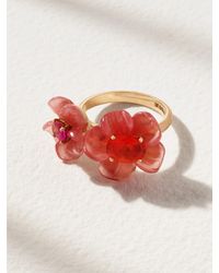 Irene Neuwirth - Tropical Flower Duet Ring Aus 18 Karat Roségold Mit Mehreren Steinen - Lyst