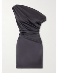 STAUD - Phare Draped Silk-Blend Satin Mini Dress - Lyst