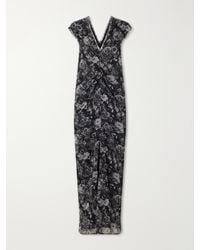 TOVE - Luana Floral-Print Ruched Silk Maxi Dress - Lyst