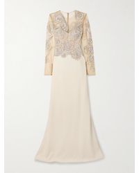 Georges Hobeika - Crystal-Embellished Tulle And Faille Gown - Lyst