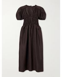 Cecilie Bahnsen - Cbbetsy Gathered Faille Midi Dress - Lyst