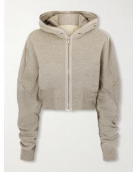 Rick Owens - Cropped Paneled Organic Cotton-Blend Jersey Hoodie - Lyst